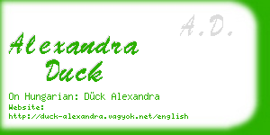 alexandra duck business card